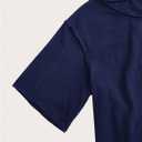 Women's Off The Shoulder Tops Preppy Letter Graphic Tees Summer Casual Short Sleeve Tshirts (Blue, M)