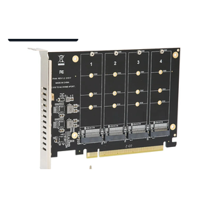 M.2 PCIE Adapter Card, 4 Port M.2 NVMe SSD to PCIE X16 M Key Hard Drive Converter Reader Expansion Card PC Internal Expansion Card Pcie Nvme Adapter (ph44
