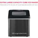 Frigidaire Ice Maker EFIC452, Countertop Stainless Steel Ice Maker with Transparent Window, Clear Ice Cube Maker with 40 lbs. Capacity, Ice Maker Machine – 14.8" D x 11" W x 14.1" H (Black)