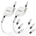 Multi Charging Cable,USB C to 3 in 1 Retractable Lightning/Type-C/Micro Port Fast Charger Cord for iPhone 16 15 14 13 12 Pro Max,Galaxy S23/S22/S20,Cell Phones Tablets Universal Use (1Pack-3.3ft)