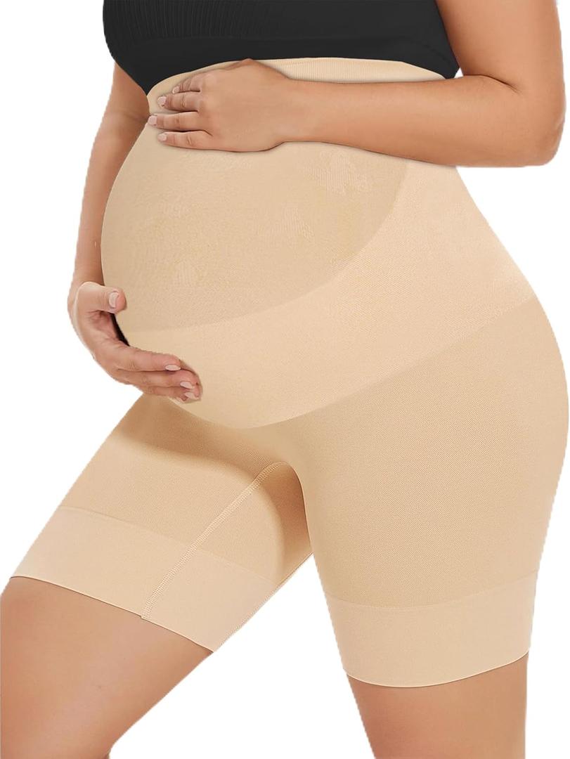 KIM S Shape Your Bump Seamless Maternity Shapewear for Dress, Pregnancy Underwear Prevent Chafing Belly Support (Large)