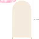Wokceer 6.6FT Wedding Arch Cover Spandex Fitted Wedding Arch Stand Covers Round Top Chiara Arch Backdrop Cover for Birthday Party Ceremony Banquet Decoration Beige