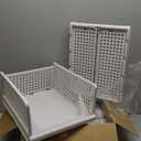 5 Pack Stackable Closet Storage Basket - Stackable Storage Bins, Multifunctional & Foldable Closet Organizer Waterproof, Wardrobe Cupboard Space-Saving Hat Storage Drawer Organizer, White