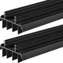 2 Pcs 36 Inch Vinyl Replacement Door Bottom,1-3/4 Inch Wide Replacement Door Bottom with Vinyl Fins, Threshold Seal Bottom of Door Weatherstrip Kerf Weather Stripping for Bottom Door Exterior (Black)