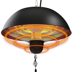 Hanging Patio Heater, Outdoor/Indoor Electric Infrared, Ceiling Heater with 3 Adjustable Modes 600W/900W/1500W.