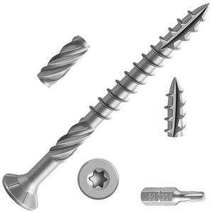 #10 * 3" 304 Stainless Steel Deck Screws, (151pcs) 2 lbs.Exterior Wood Screws, Rust Resistant epoxy Coated, Bronze, T25 Star Bit (Silver)