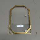 Glass Pressed Flower Frame Handmade, Metal Floating Picture Frame, Double Glass Frame for Pressed Flowers Tabletop Display Unique Brass Frame, Octagon, Gold, 4x6 inches (FRAME ONLY) (4L" x 6W")