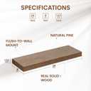 Heimlove Solid Wood Floating Shelves 24 inch, 8 Inch Deep Display Shelves Set of 2, Wall Mounted Floating Shelf with Invisible Brackets for Bathroom Bedroom Kitchen Living Room - American Walnut, 24Wx8Dx1.6H