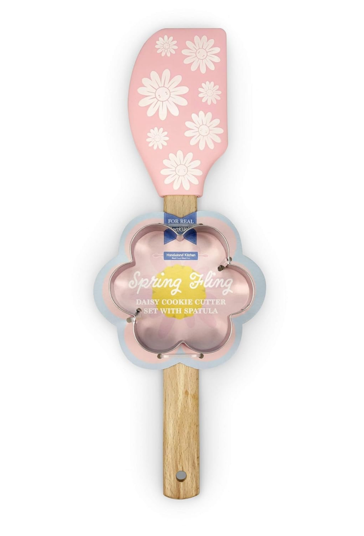 Handstand Kitchen Spring Fling Spatula and Daisy Shaped Cookie Cutter Set