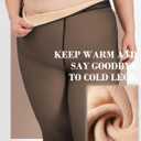 HONENNA Plus Size Fleece Lined Tights, Fake Transparent Curvy Winter Thermal Tights for Women under Dress, medias trmicas (Black)