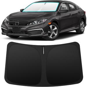 INSAUTO Foldable Windshield Sun Shade for Honda Civic 2016-2021, Heat & UV Protection Car Sunshade with Storage Bag, Keep Interior Cool & Easy Installation