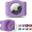 Waterproof AirTag Dog Collar Holder for Apple AirTag QR Code (Medium, Purple-M1)