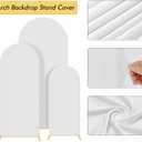 Gawicpy Wedding Arch Backdrop Stand Set Metal Arch Backdrop Stand with Wedding Arch Cover, Wedding Balloon Arch Backdrop Stand for Birthday, Baby Shower, Anniversary (White, 4FT+5FT+6FT)