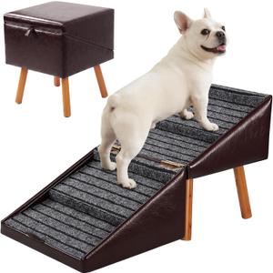Dog Stairs for Couch Ottoman Dog Steps Faux Leather