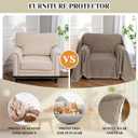 MEETSKY Small Couch Cover Oversized Armchair Sofa Cover Washable for Dogs Sofa Single Recliner, Chenille Sofa Throw Slipcover for Pets Sofa Cover Thick, 71" x 91", Sand