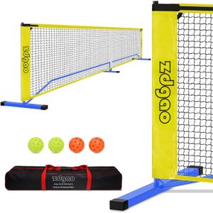 Zdgao Pickleball Net for Driveway with 22FT Regulation Size Pickleball Net, 4 Outdoor Pickleballs and Carry Bag, Weather Resistance Strong Steel Frame (Blue)