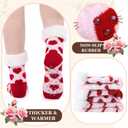 Mepase 3 Pair Sherpa Slipper Socks for Women Fuzzy Non Slip Slipper Socks Winter Thick Cabin Gift for Valentine Day