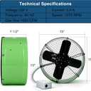 Criditpid 15" Gable Mount Vent Attic Fan for Gable, Home, Shed, Garage, Portable Building, Exhaust Ventilation Fan with Adjustable Thermostat 1650CFM, 1075RPM, 3.4A, 2500 Sq.Ft Coverage Area, Green.