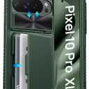 ATATOO for Google Pixel 10 Pro XL Case, Built-in Card Holder (Store 3-5 Cards) & Sliding Camera Cover, Military Grade Protection, Sturdy Durable Wallet Case for Pixel 10 Pro XL 6.8" 2025, Green