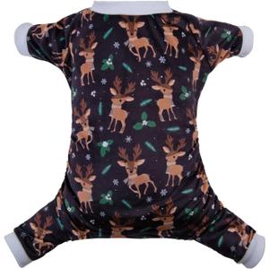 CuteBone Soft & Stretchy Dog Christmas Pajamas - Cozy Pet Jammies Breathable Jumpsuit for Small Dogs - All-Season Comfy Outfit Easy-On Pullover Design - Keeps Pets Warm & Comfortable P256M (Medium, A06-Reindeer)