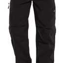 Jessie Kidden Mens Waterproof Hiking Pants, Outdoor Snow Ski Fishing Fleece Lined Insulated Soft Shell Winter Pants (38, Black)