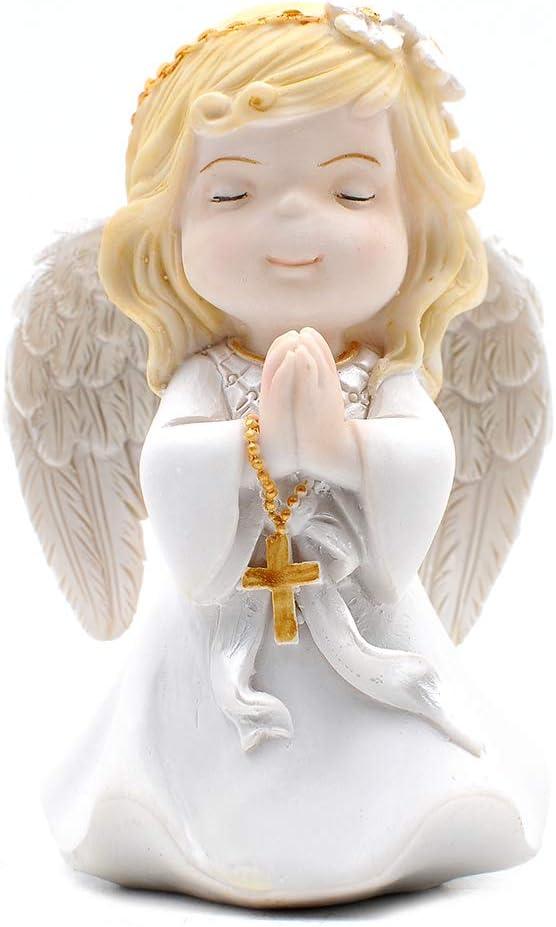 Comfy Hour Faith and Hope Collection Praying Girl Angel with Rosary Figurine, Keepsake, My First Communion, Polyresin Comfy Hour Faith and Hope Collection Praying Girl Angel with Rosary Figurine, Keepsake, My First Communion, Polyresin