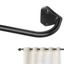 GXOACKJ Black Wrap Around Curtain Rods for Windows 28 to 48 inch, 5/8 inch Industrial Telescoping Blackout Curtain Rods for Bedroom & Outdoor
