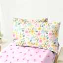 Floral Zipper Bedding Twin Girls Pink Bedding for Girls Flower Comforter All in one Zipper Kids Bedding