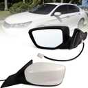 Left Driver side Mirror Fits 2013-2017 Honda Accord Sedan/Coupe with Power Glass without Heated without turn signals without Blind Spot Match White Replace 76258T2FA11(3Pins)