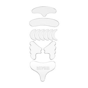 Neck Wrinkle Patches- Reusable Silicone Facial Pads for Face Fine Lines, Forehead Wrinkles, Smile Lines, Overnight Sleeping Neck Chest Anti Wrinkle Patches for Women Men, Soft Skin-Friendly Set 11pcs