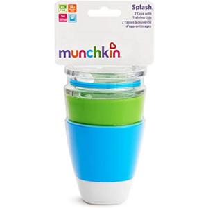 Munchkin Splash Cups & Trainer Lids, 7oz (Green/Blue)