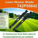 SummerCool 21" Mulching Mower Blade 742P05642 Compatible with Dewalt MDT Troy Bilt,Replaces for 742-05642 DWO1DT233 SCP21E,S Shape Center Hole,2 Pack