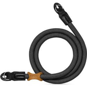 K&F CONCEPT Camera Neck Strap,100cm Nylon Rope Camera Shoulder Strap with O-ring for DSLR Camera- Black
