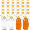 30 Pcs 12Oz Clear Plastic Honey Bottles, Plastic Honey Squeeze Bottle with Leak Proof Flip Top Lids, Refillable Squeeze Honey Containers Jars for Storing Dispensing Fresh Honey