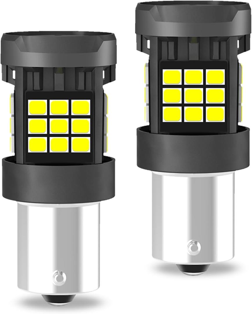 Erato Upgraded 1156 LED Bulbs 13.5V 36PCS GC2835 Chip Build in CANBUS 6500K Diamond White 3000 Lumens Super Bright with Fan Replacement for Tail Light Stop Lights Backup Turn Rear Fog Lamp Pack of 2