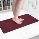 Non-Slip Bathtub Mat, Anti Slip Shower Mat, Fast Drying Bathtub Mats, Foot Scrubber Mat, Anti Slip Mat for Tub, Floor, Bathroom, Kitchen, Home, Hotel (Wine Red 36"x24")