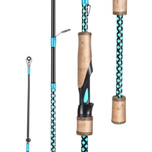 Sougayilang Fishing Rods, Graphite Spinning Rods, Lightweight 2 Pieces Cork Handle Casting (7'0"/Medium/Fast, Blue-Spinning)