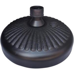 BESPORTBLE Round Plastic Water Fillable Umbrella Base for Outdoor Sunshade Leakproof Parasol Stand Sturdy Black Design for Patio and Beach Use Durable