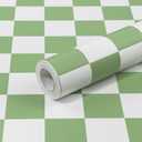 CAX Checkered Peel and Stick Wallpaper Mosaic Wallpaper 17.3''x80'' Green and White Contact Paper Modern Self-Adhesive Vinyl Removable Wall Paper for Shelf Liner, Bedroom,Cabinets,Living Room