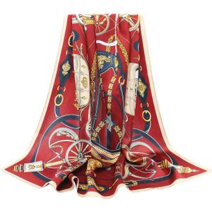 ANDANTINO 100% Pure Mulberry Silk Scarf 35" Large Square Lightweight Headscarf Womens Hair Wraps-With Gift Packed (Dark Red) ANDANTINO 100% Pure Mulberry Silk Scarf 35" Large Square Lightweight Headscarf Womens Hair Wraps-With Gift Packed (Dark Red)