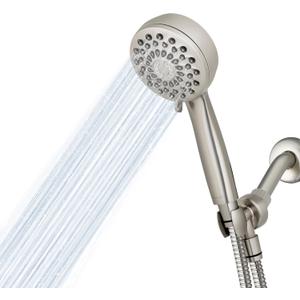 Waterpik High Pressure Hand Held Shower Head With Hose, PowerPulse Massage 7Mode, Brushed Nickel XPB769ME