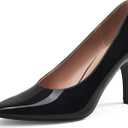 GENSHUO Women High Heels Stiletto Pumps Black Gold Brown Close Pointed Toe Slip On Dress Shoes Basic Classic Wedding Work Office Party Comfortable (7.5)