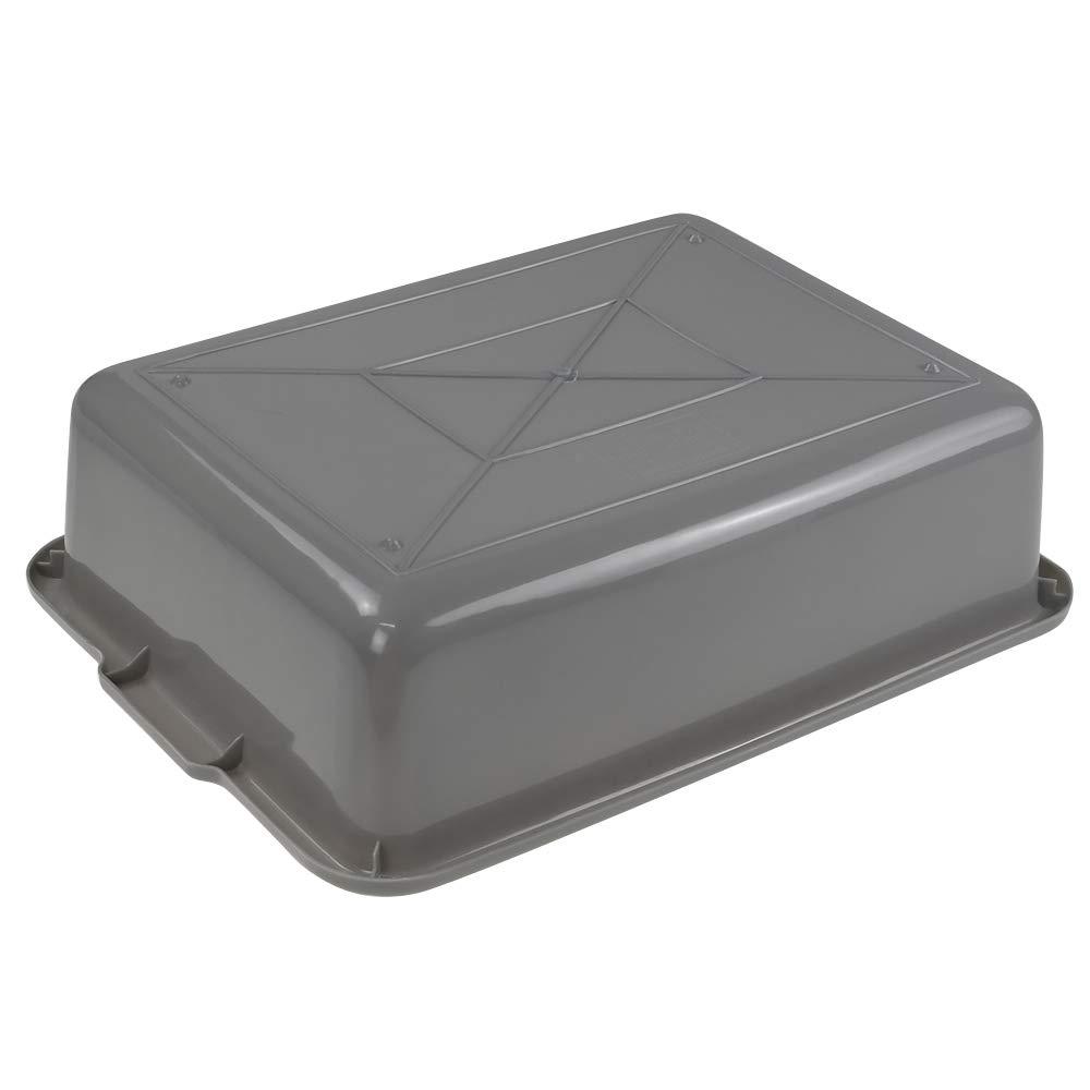 Kekow 2-Pack 8 L Commercial Box Tub, Small Plastic Bus Box (gray and black)
