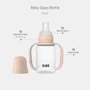 BIBS Sippy Bottle 150 ml Leak-Proof Toddler Cup with Easy-Grab Handles & Soft Silicone Spout BPA-Free Baby Training Cup - Blush