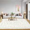 8x10 Area Rugs for Living Room Bedroom, Ultra Soft Fluffy Cream White Large Rug Carpet for Bedroom, Upgrade Non-Slip Fuzzy Shag Plush Rugs for Nursery Boys Girls Kids Room Modern Indoor Home Decor