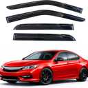 KPY Rain Guards Fit for 2008-2017 Honda Accord, Out-Channel Window Visors Vent Wind Deflectors 4PC, Car Accessories for 08-17 Accord (Sedan Only)
