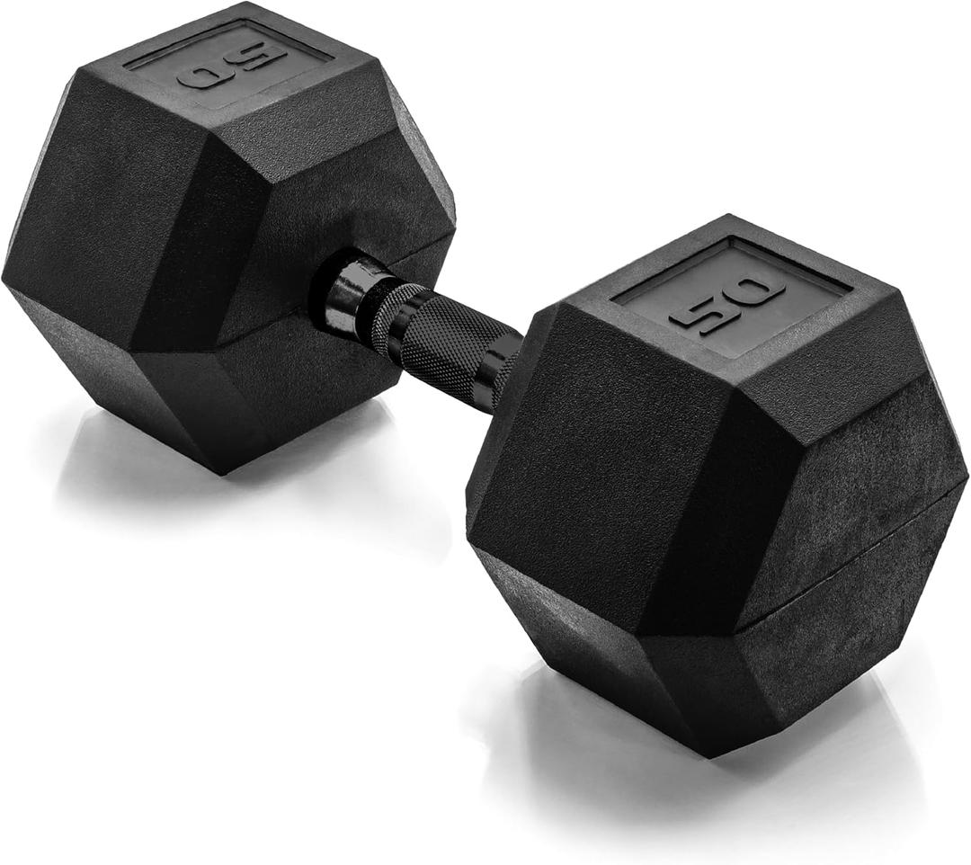 CAP Barbell Coated Hex Dumbbell Weight - Single | 50 lbs | Multiple Options