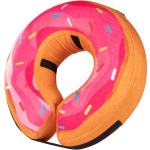 Grand Line Donut Inflatable Collar for Dogs and Cats, Soft Recovery Dog Cone After Surgery, Protective Pet Neck Cone for Small, Medium, Large Dogs, Not Block Vision (Pink, L)
