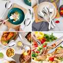 14PCS Serving Utensils - Hostess Serving Utensils Set, Premium Stainless Steel 8.7 inch Serving Utensils, Slotted Spoons, Fork, Tongs, Cake Pie Server for Buffet, Wedding, Dinner (Silver)