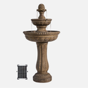 XBrand 39" 2-Tier Outdoor Freestanding Solar Water Fountain CA-HC-243-8364-2